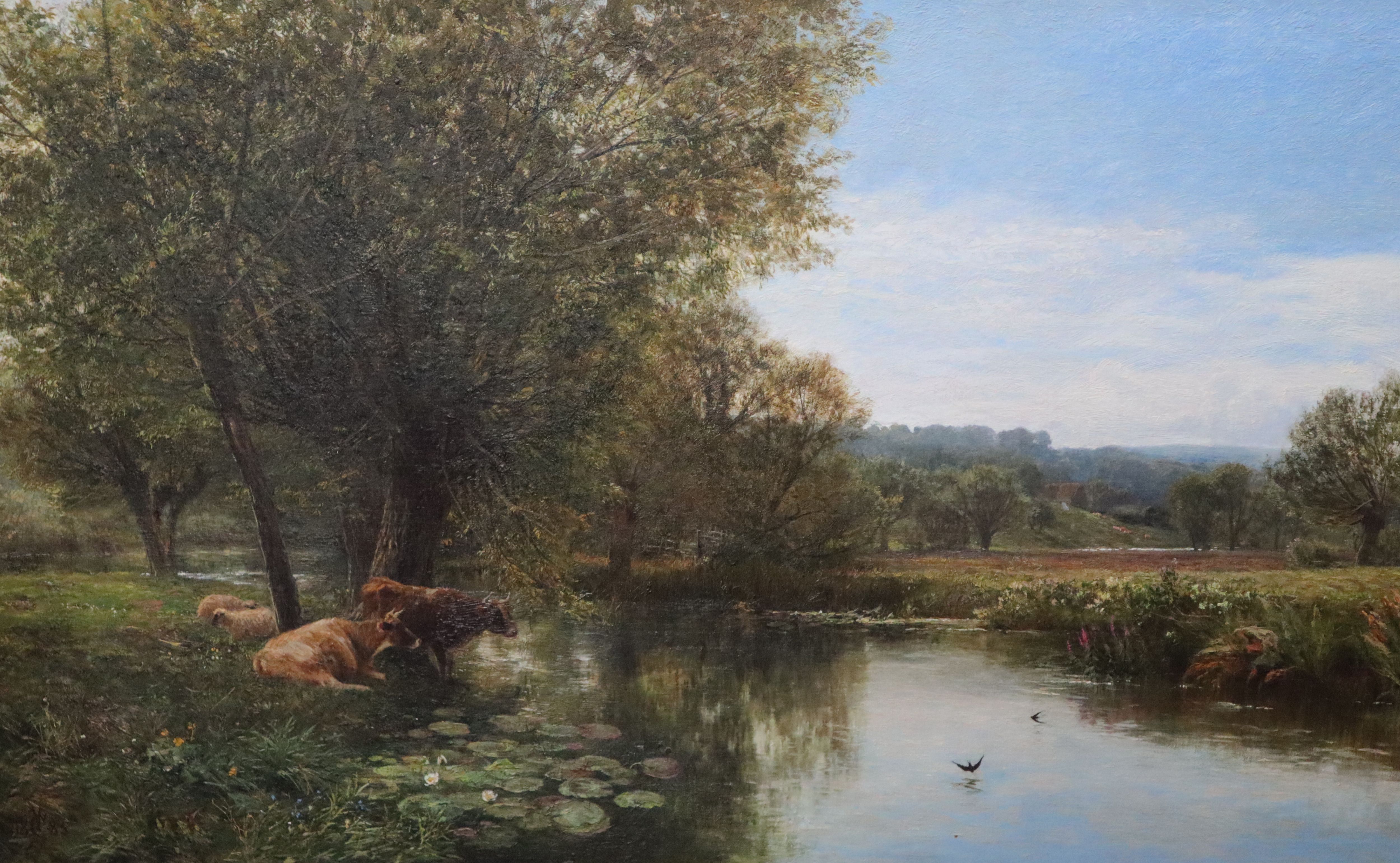 George Vicat Cole (1833-1893) On the Thames at Streatley 32 x 51.5in.